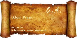Odor Anna névjegykártya