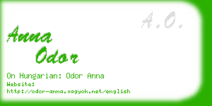 anna odor business card